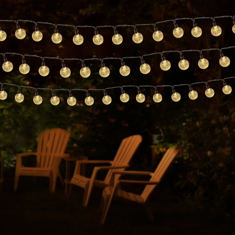 Solar Crystal Ball Bubble Light String 200 LED Solar Outdoor Light Strip 8 Lighting Modes Solar Light String For Garden Camping
Solar Crystal Ball Bubble Light String 200 LED Solar Outdoor Light Strip 8 Lighting Modes Solar Light String For Garden Camping
