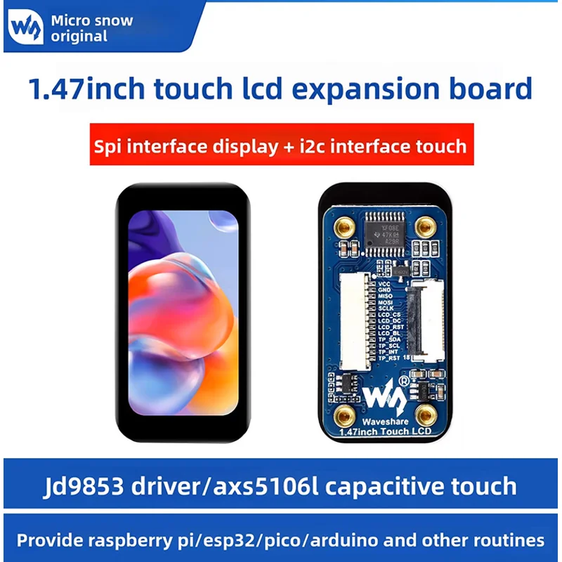 1.47 Inch Rounded Corner IPS Display SPI HD LCD Screen Module For Raspberry Pi DIY Electronic Projects
1.47 Inch Rounded Corner IPS Display SPI HD LCD Screen Module For Raspberry Pi DIY Electronic Projects
