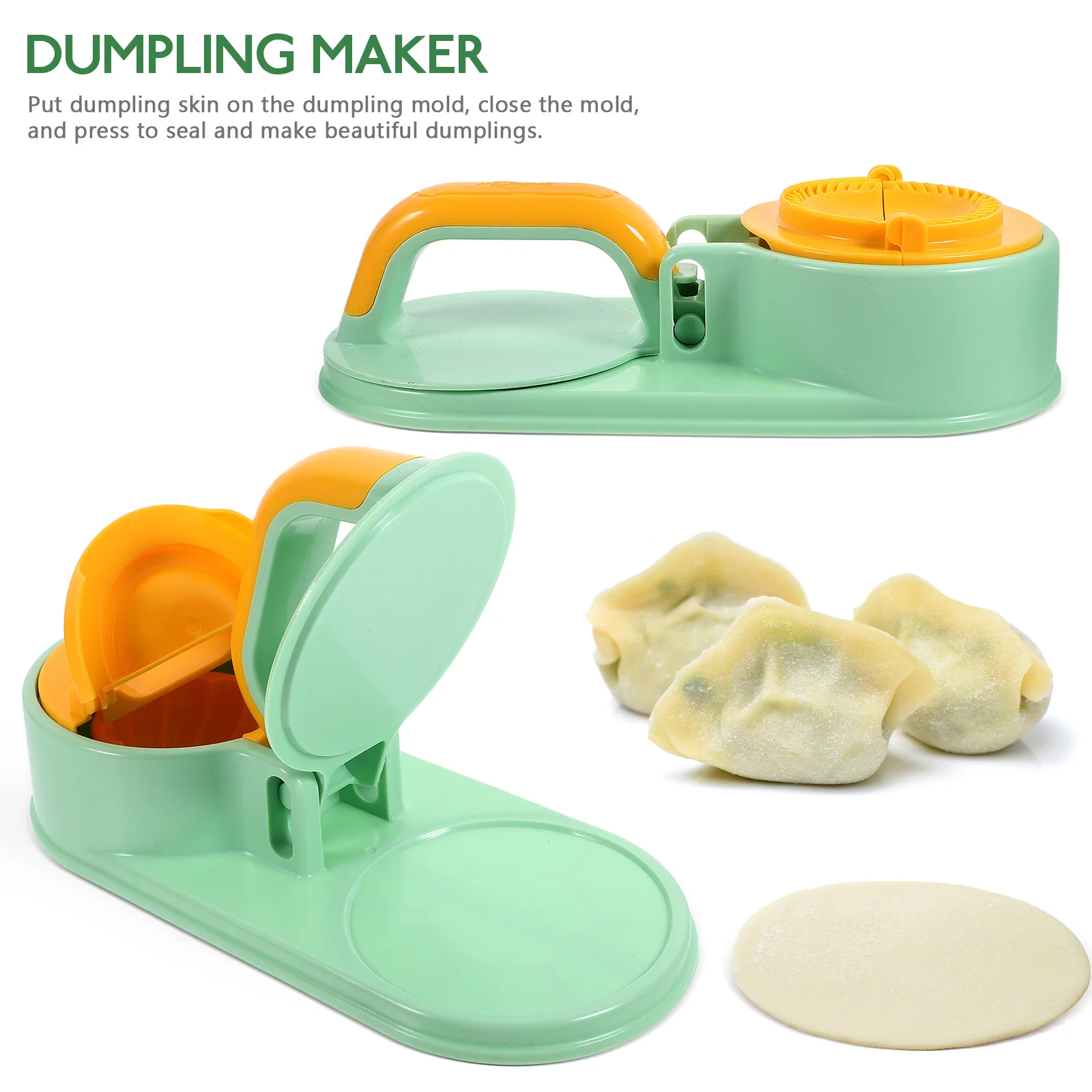 Multifunctional 2 in 1 Dumpling Maker Press Mold for Household Green Color Dough Wrapper Tool Machine Kitchen Accessories
Multifunctional 2 in 1 Dumpling Maker Press Mold for Household Green Color Dough Wrapper Tool Machine Kitchen Accessories