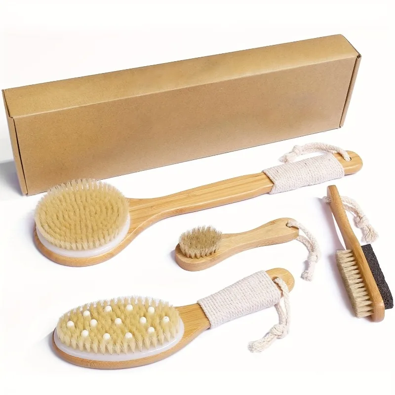Natural Boar Bristle Dry Body Brush Bamboo Exfoliating for Face Foot Long Handle Back Scrubber Meridian Pressure for Lymphatic
Natural Boar Bristle Dry Body Brush Bamboo Exfoliating for Face Foot Long Handle Back Scrubber Meridian Pressure for Lymphatic