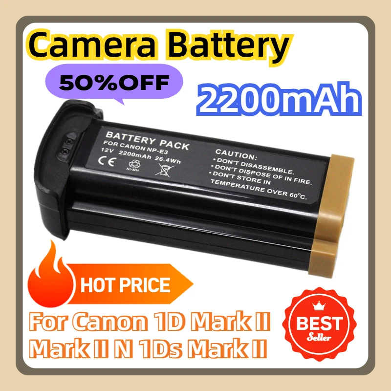 For Canon 1D Mark II Mark II N 1Ds Mark II Digital Camera NP-E3 NP E3 NPE3 12V 2200mAh Camera Battery
For Canon 1D Mark II Mark II N 1Ds Mark II Digital Camera NP-E3 NP E3 NPE3 12V 2200mAh Camera Battery