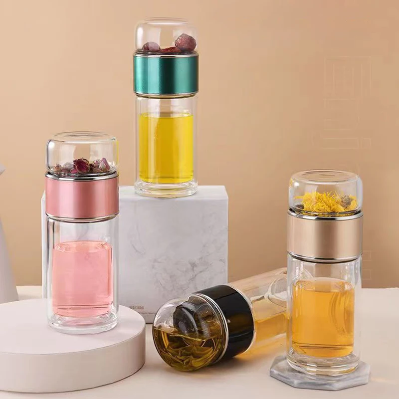 500ML Tea Water Bottle High Borosilicate Glass Double Layer Tea Water Cup Infuser Tumbler Drinkware Water Bottle With Tea Filter
500ML Tea Water Bottle High Borosilicate Glass Double Layer Tea Water Cup Infuser Tumbler Drinkware Water Bottle With Tea Filter
