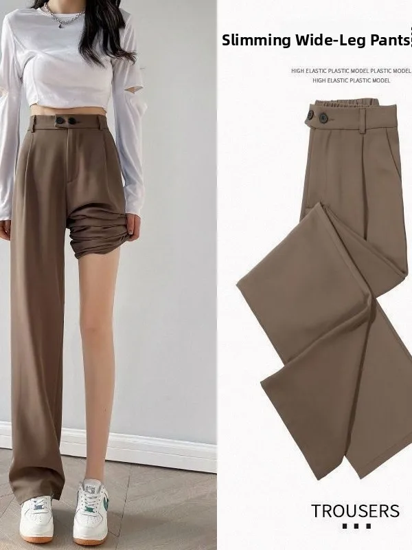 Loose Wide Leg Suit Pants High Waist Straight Cut Casual Women's Spring Autumn Floor Length Drapey Comfortable Trousers
Loose Wide Leg Suit Pants High Waist Straight Cut Casual Women's Spring Autumn Floor Length Drapey Comfortable Trousers