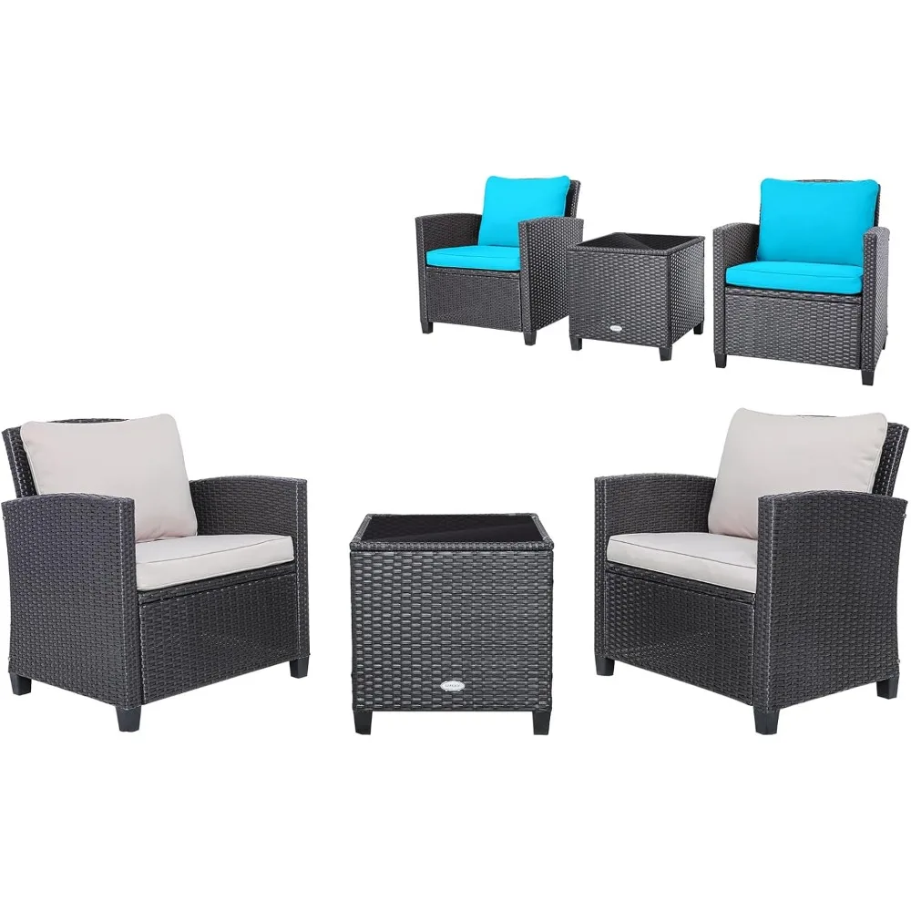 3 Pieces Patio Furniture Set, Outdoor Wicker Rattan Conversation Sofa Set with Cushion, Tempered Glass Top Table for Backyard P
3 Pieces Patio Furniture Set, Outdoor Wicker Rattan Conversation Sofa Set with Cushion, Tempered Glass Top Table for Backyard P