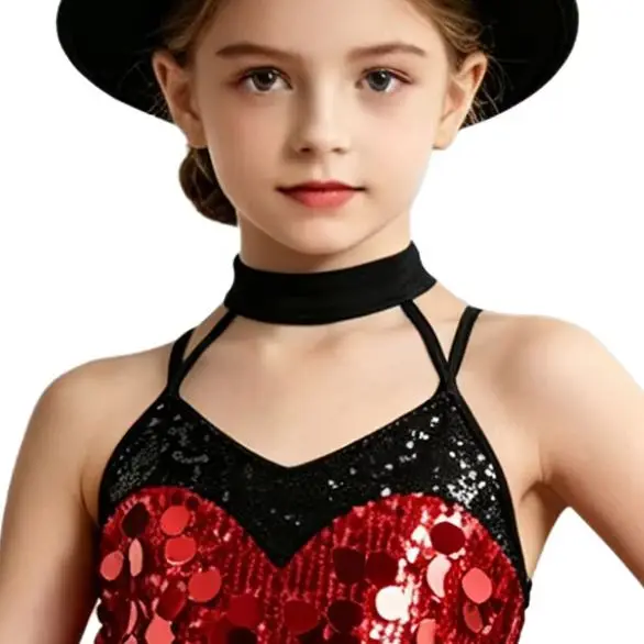 Kids Girls Tassels Latin Dance Dress Halter Sleeveless Strappy Shiny Sequins Fringed Dress with Gloves for Stage Performance
Kids Girls Tassels Latin Dance Dress Halter Sleeveless Strappy Shiny Sequins Fringed Dress with Gloves for Stage Performance