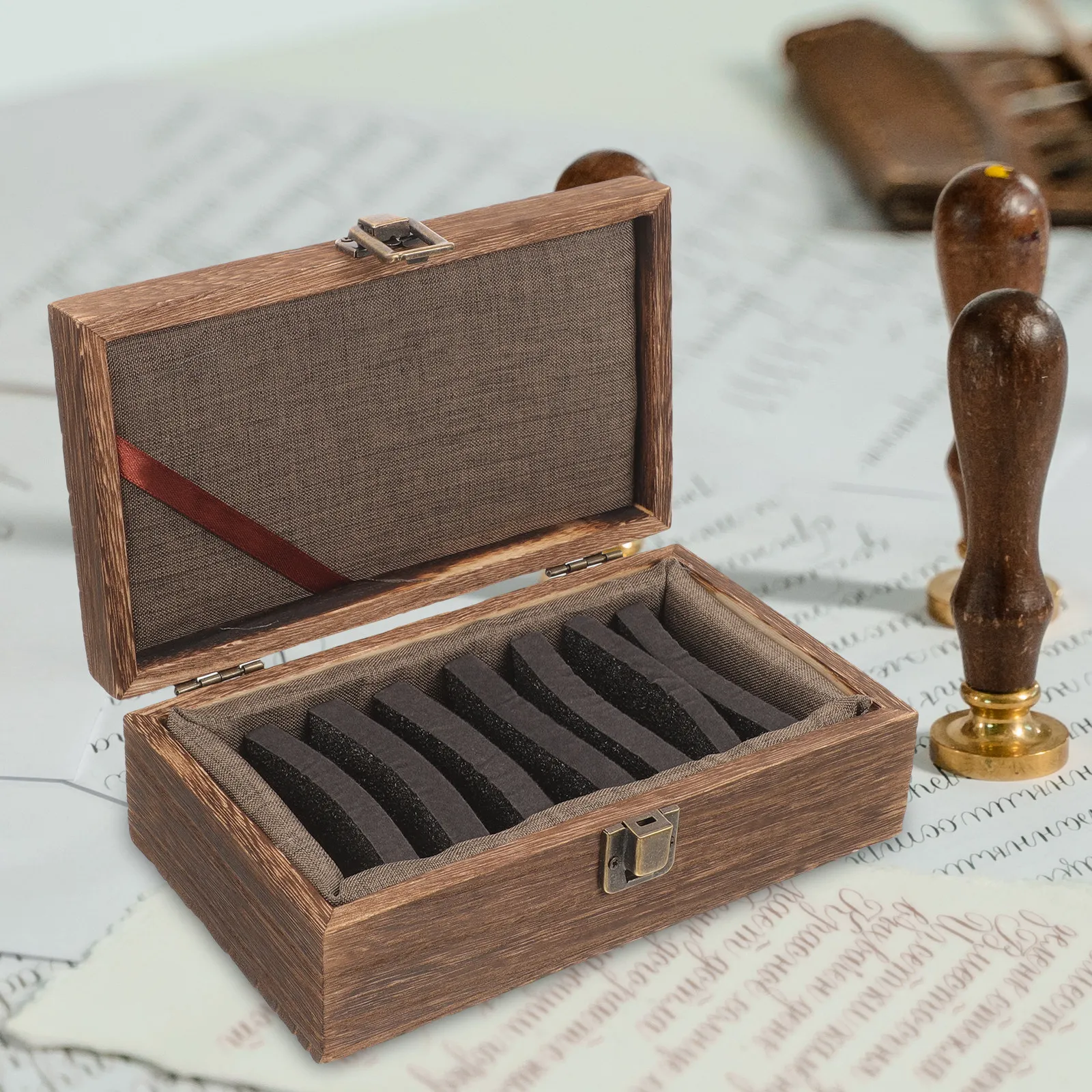 Carbonized Paulownia Wood Stamp Box Portable Wooden Storage Organizer Multi-Compartments for Stamps Bank Documents Seal Carving
Carbonized Paulownia Wood Stamp Box Portable Wooden Storage Organizer Multi-Compartments for Stamps Bank Documents Seal Carving