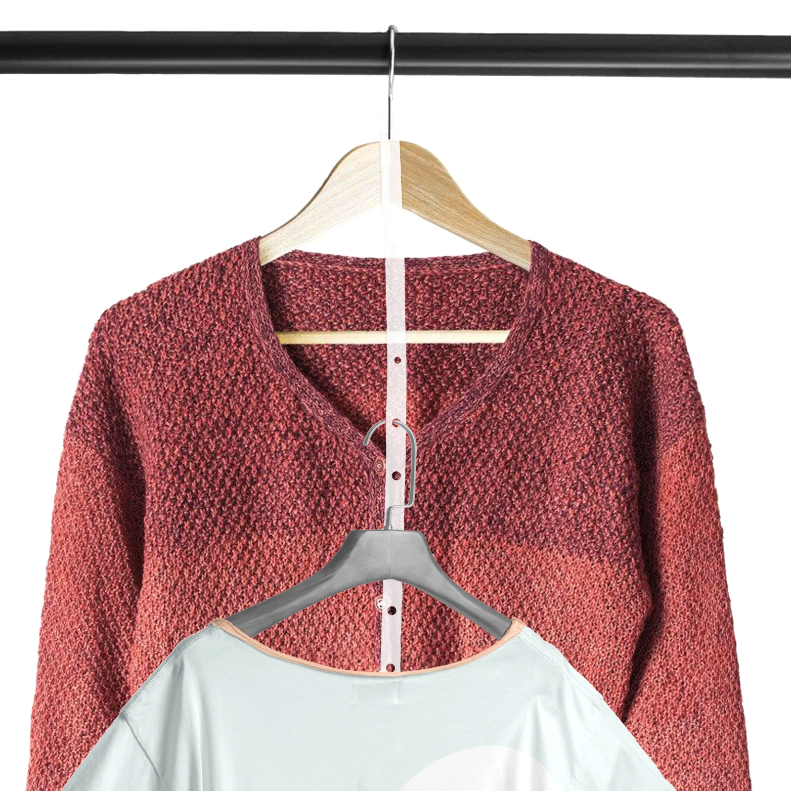 10pcs Clothing Hanger Connecting Strips Transparent Plastic Hanging Display Strips For Shirt Pants Accessories Sturdy Non-Slip
10pcs Clothing Hanger Connecting Strips Transparent Plastic Hanging Display Strips For Shirt Pants Accessories Sturdy Non-Slip