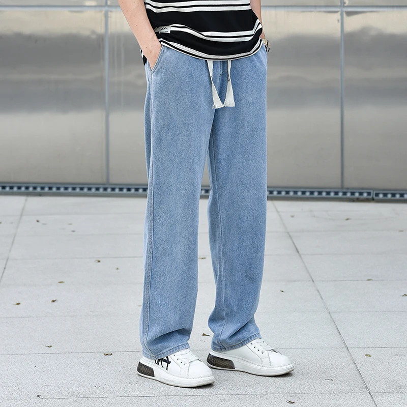 Long Leg Baggy Jeans for Tall Men Elastic Waist Drawstring Loose Fit Denim Pants Spring Autumn Extended X-Length Blue Black
Long Leg Baggy Jeans for Tall Men Elastic Waist Drawstring Loose Fit Denim Pants Spring Autumn Extended X-Length Blue Black