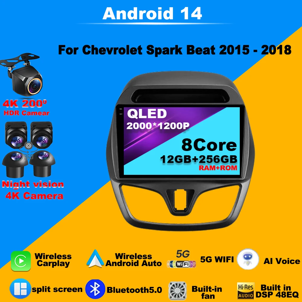 Android 14 Car Radio For Chevrolet Spark Beat 2015 -2018 Carplay Navigation Car Multimedia Player Intelligent System 4G WiFi GPS
Android 14 Car Radio For Chevrolet Spark Beat 2015 -2018 Carplay Navigation Car Multimedia Player Intelligent System 4G WiFi GPS