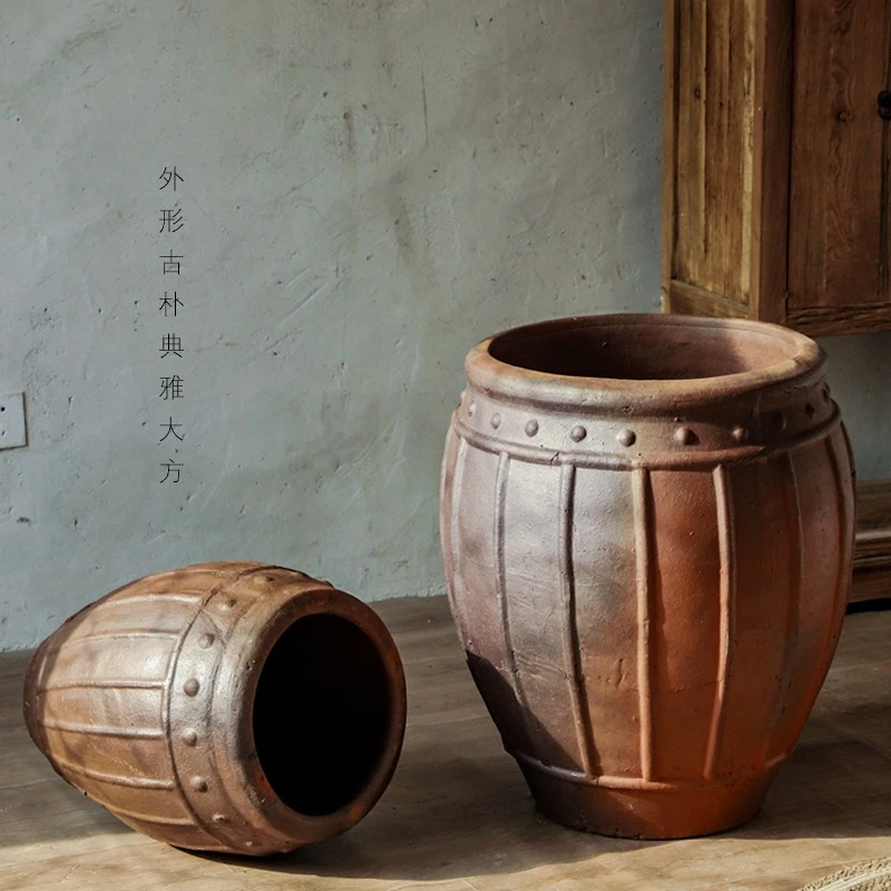 Wabi-sabi decoration clay flower pot earthy color barrel shaped flower pot B&B country earthenware pastoral pot
Wabi-sabi decoration clay flower pot earthy color barrel shaped flower pot B&B country earthenware pastoral pot