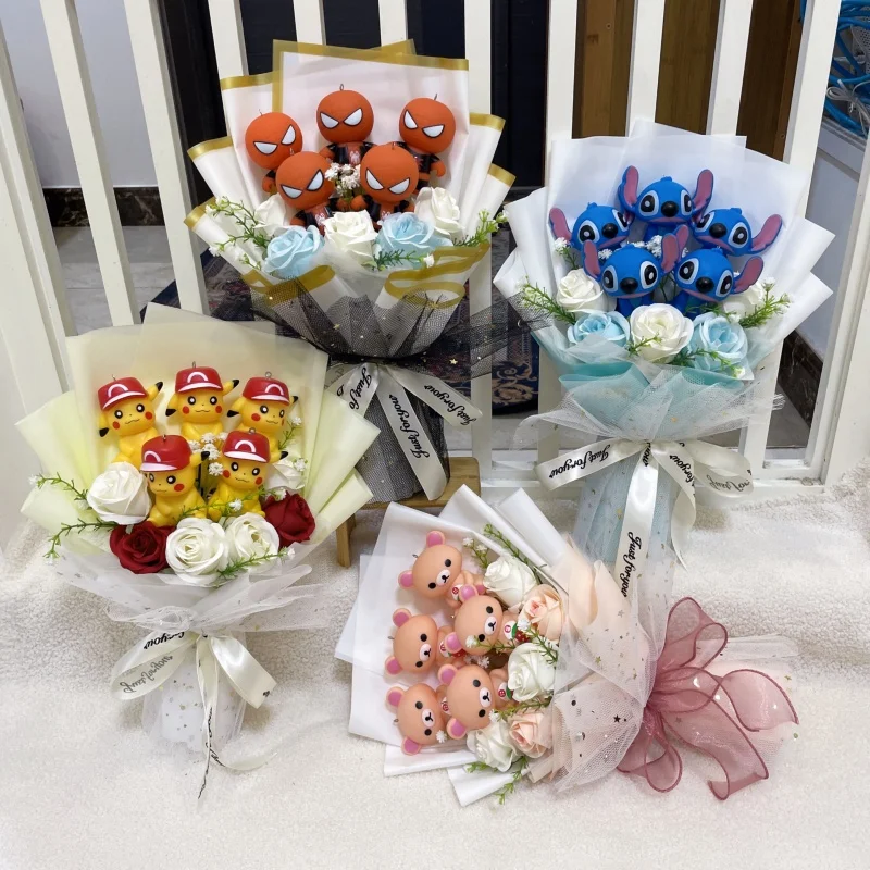 Виниловая кукла с героями мультфильмов, стежка Rilakkuma Winnie, фигурки с искусственным букетом цветов, подарки на Рождество, День Святого Валентина, день рождения
Виниловая кукла с героями мультфильмов, стежка Rilakkuma Winnie, фигурки с искусственным букетом цветов, подарки на Рождество, День Святого Валентина, день рождения
