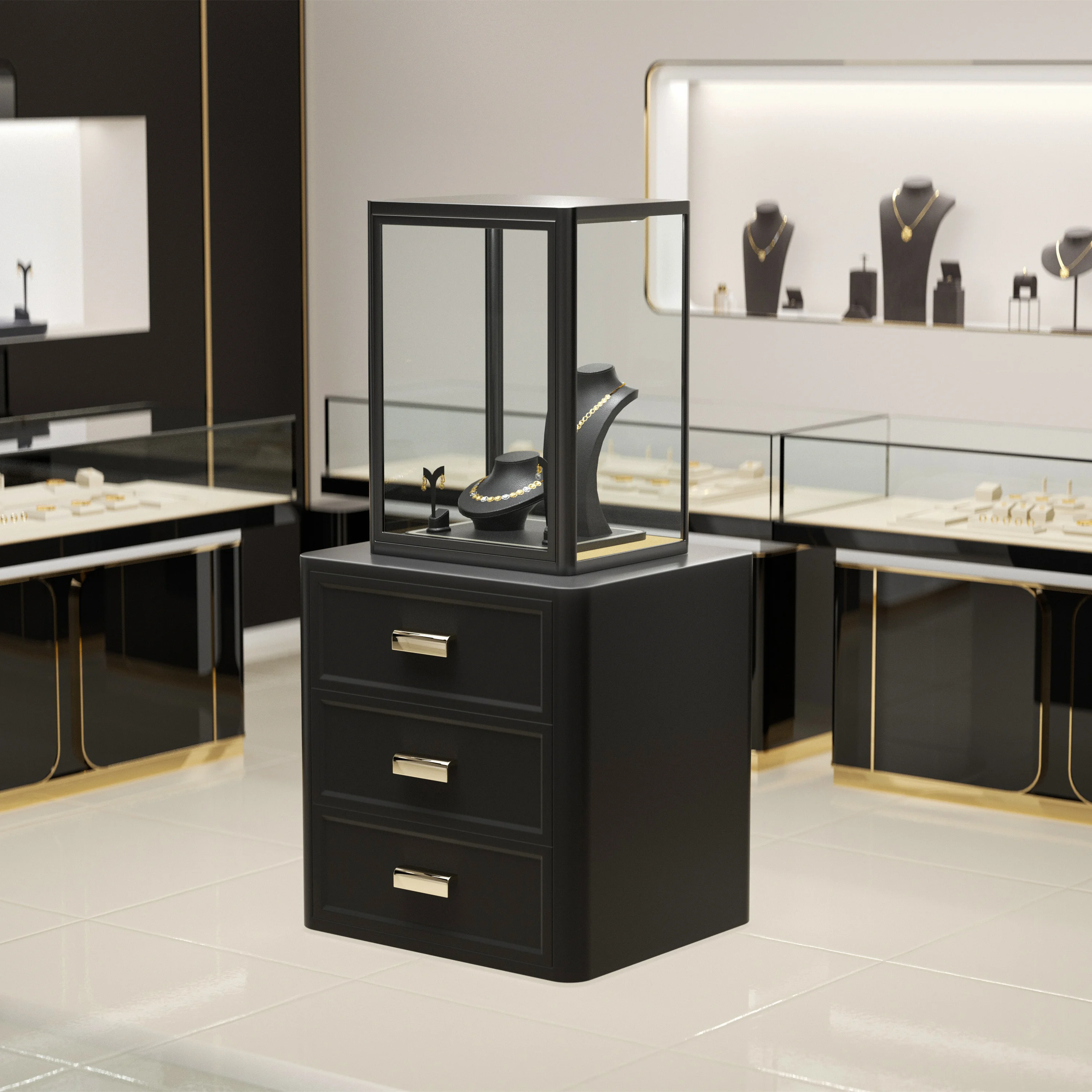 Custom.Luxury Glass Jewelry Showcase Display Cabinet for Jewelry Necklace Earrings Store/Shop
Custom.Luxury Glass Jewelry Showcase Display Cabinet for Jewelry Necklace Earrings Store/Shop