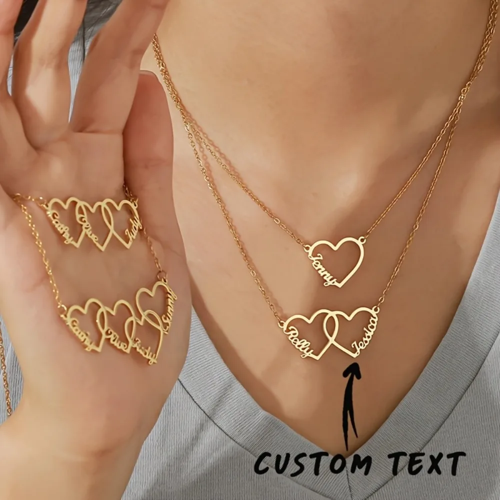 Heart Necklace with Customized 1-4 Name Personalized Family Heart Multiple Names Pendant Fashionable Exquisite Couple Jewelry
Heart Necklace with Customized 1-4 Name Personalized Family Heart Multiple Names Pendant Fashionable Exquisite Couple Jewelry
