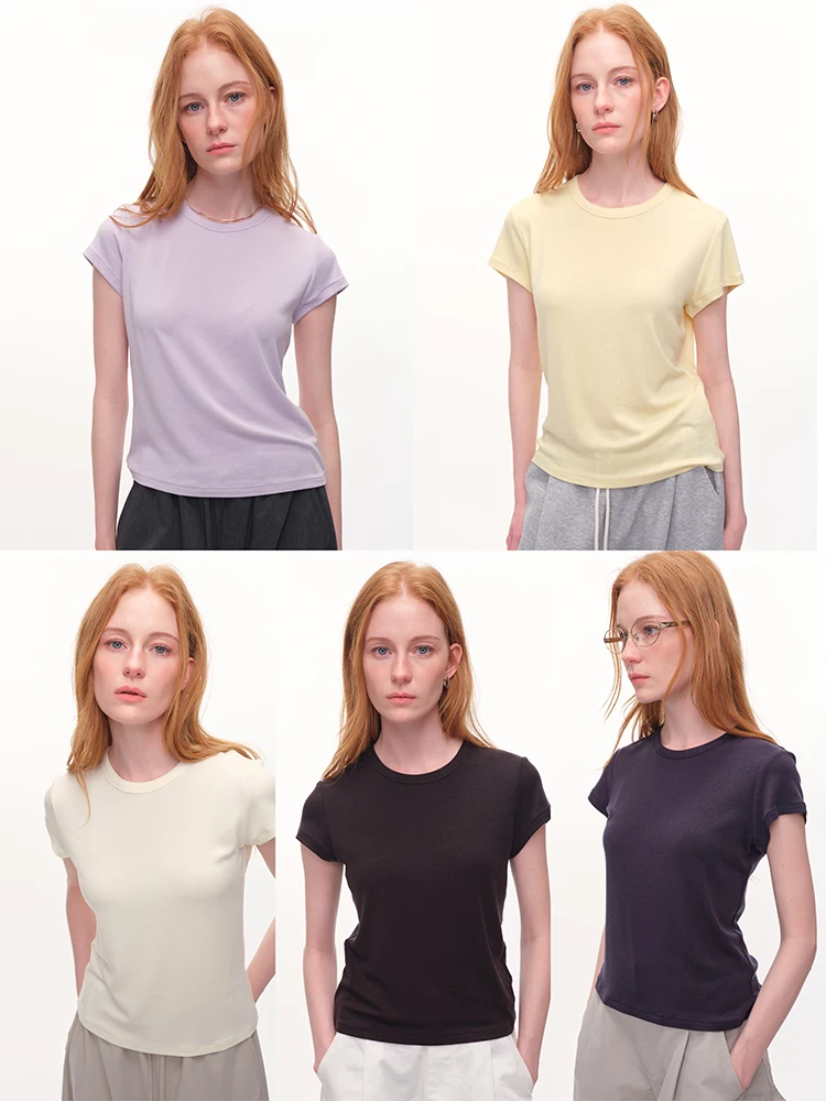UMILAB Summer Dopaamine Acetate Wool High Elastic Soft Slimming T-shirt Short Sleeve round Neck Casual Style Women's Top
UMILAB Summer Dopaamine Acetate Wool High Elastic Soft Slimming T-shirt Short Sleeve round Neck Casual Style Women's Top