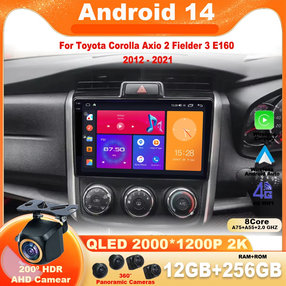 Android 14 For Toyota Corolla Axio 2 Fielder 3 E160 2012 - 2021 Auto Radio Stereo Head Unit Multimedia Player GPS Navigation BT
Android 14 For Toyota Corolla Axio 2 Fielder 3 E160 2012 - 2021 Auto Radio Stereo Head Unit Multimedia Player GPS Navigation BT