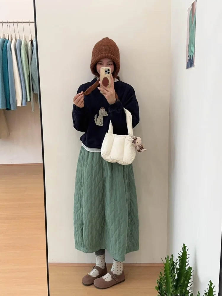 Winter Thiened Cotton High Waist Casual Commute f-length Skirt Korean Sle Loose Fit A-line Skirt for Women
Winter Thiened Cotton High Waist Casual Commute f-length Skirt Korean Sle Loose Fit A-line Skirt for Women