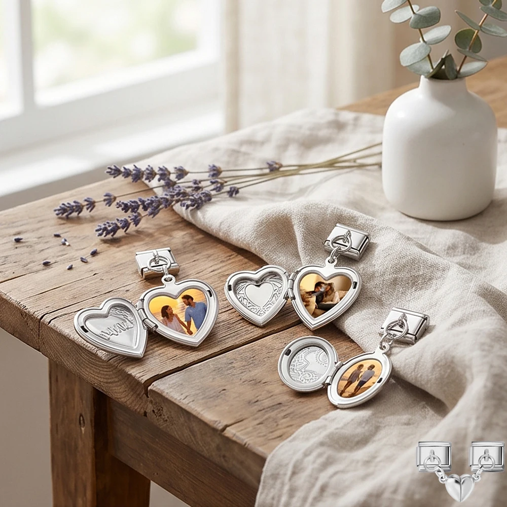 1PC Memory Photo Locket Customized Personalized Heart Pendant Italian Charm Stainless Steel Bracelet Link Fit 9mm DIY Jewelry
1PC Memory Photo Locket Customized Personalized Heart Pendant Italian Charm Stainless Steel Bracelet Link Fit 9mm DIY Jewelry