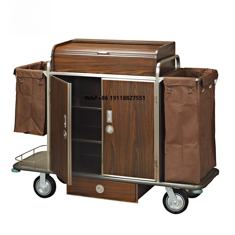Luxury Hotel Room Service Housekeeping Maid Cleaning Cart Trolley PP Wheels CN;GUA HAIFUI HF7385 Stainless, Matt
Luxury Hotel Room Service Housekeeping Maid Cleaning Cart Trolley PP Wheels CN;GUA HAIFUI HF7385 Stainless, Matt
