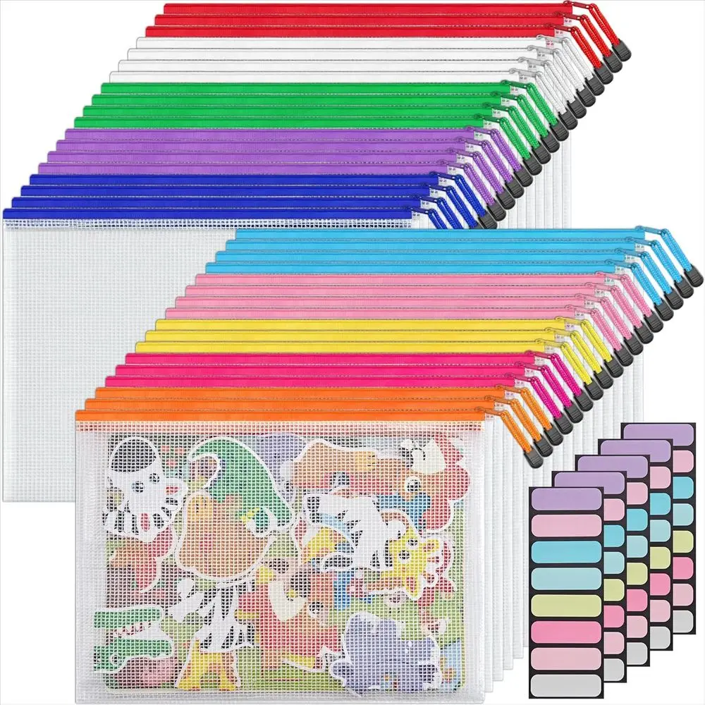 A4 Letter Size 36 Pack 10 ColZipper Mesh Document Pouch, Mesh Bags for Board Games & Puzzles, Waterproof Document Zipper Pouches
A4 Letter Size 36 Pack 10 ColZipper Mesh Document Pouch, Mesh Bags for Board Games & Puzzles, Waterproof Document Zipper Pouches