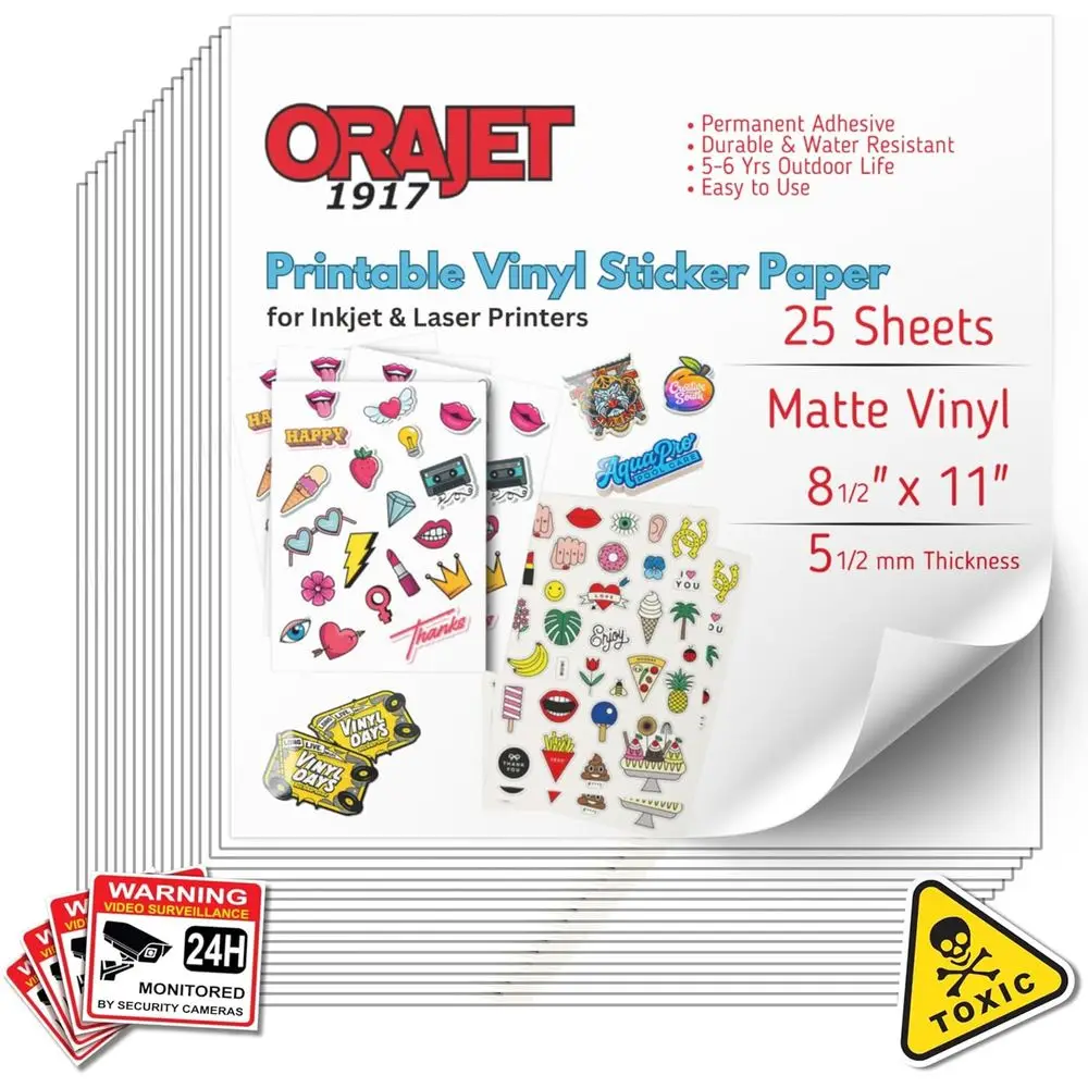 Matte Finish 8.5 x 11 Paper for Outdoor Use - 25 Sheets, Suitable for Inkjet and Laser Printers
Matte Finish 8.5 x 11 Paper for Outdoor Use - 25 Sheets, Suitable for Inkjet and Laser Printers