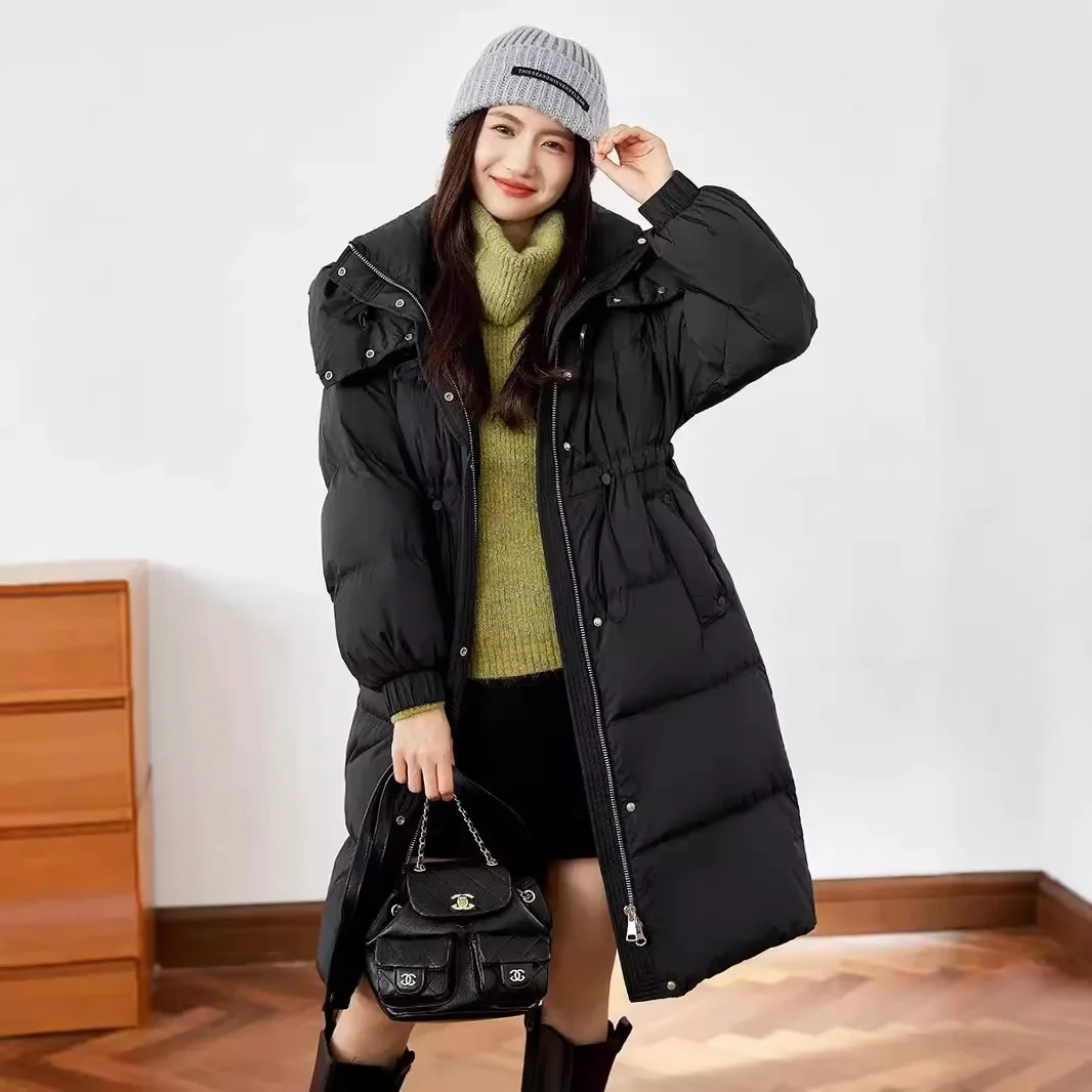 Down Jacket for Women, Long Stand Collar, Hooded Over the Knee, White Duck Down, Warm Waist, Slim Overcoat, New Fashion, 2024
Down Jacket for Women, Long Stand Collar, Hooded Over the Knee, White Duck Down, Warm Waist, Slim Overcoat, New Fashion, 2024