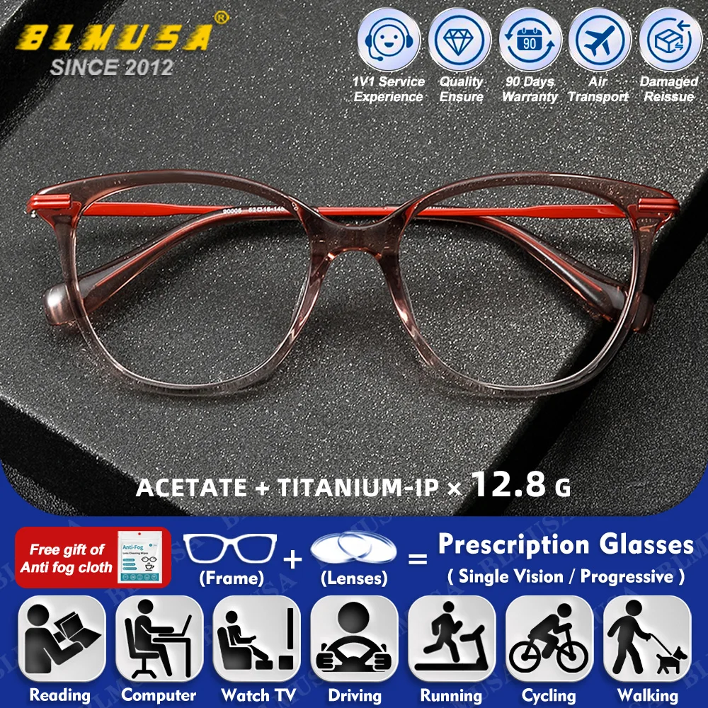 BLMUSA (M) Fashion Retro Acetate Titanium Progressive Office Prescription Glasses Men Women Anti Blue Light Myopia Eyeglasses
BLMUSA (M) Fashion Retro Acetate Titanium Progressive Office Prescription Glasses Men Women Anti Blue Light Myopia Eyeglasses