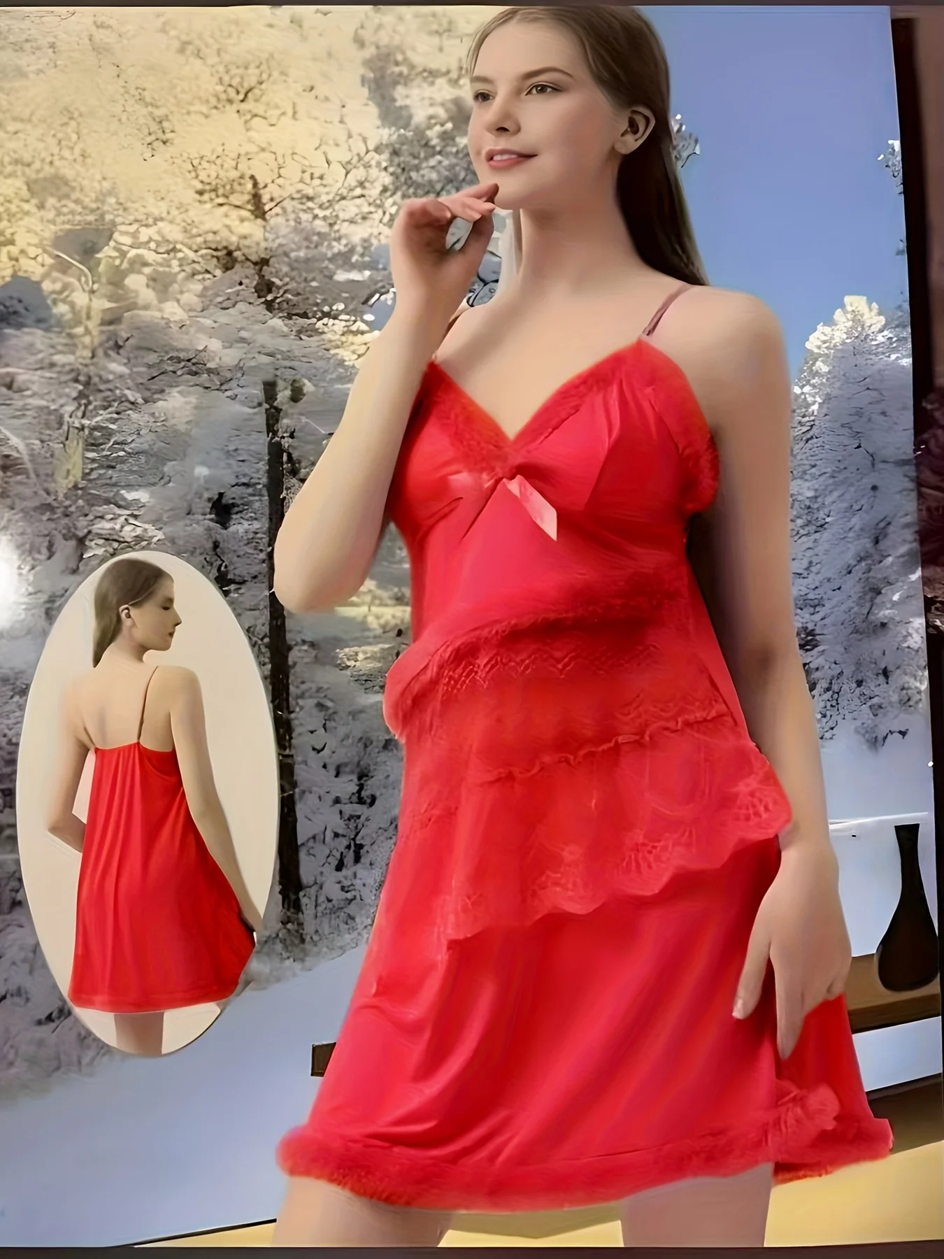 2025 Sexy Red Lingerie Set Women's Sheer Mesh Babydoll Nightwear Valentines Day Lace Sleepwear
2025 Sexy Red Lingerie Set Women's Sheer Mesh Babydoll Nightwear Valentines Day Lace Sleepwear