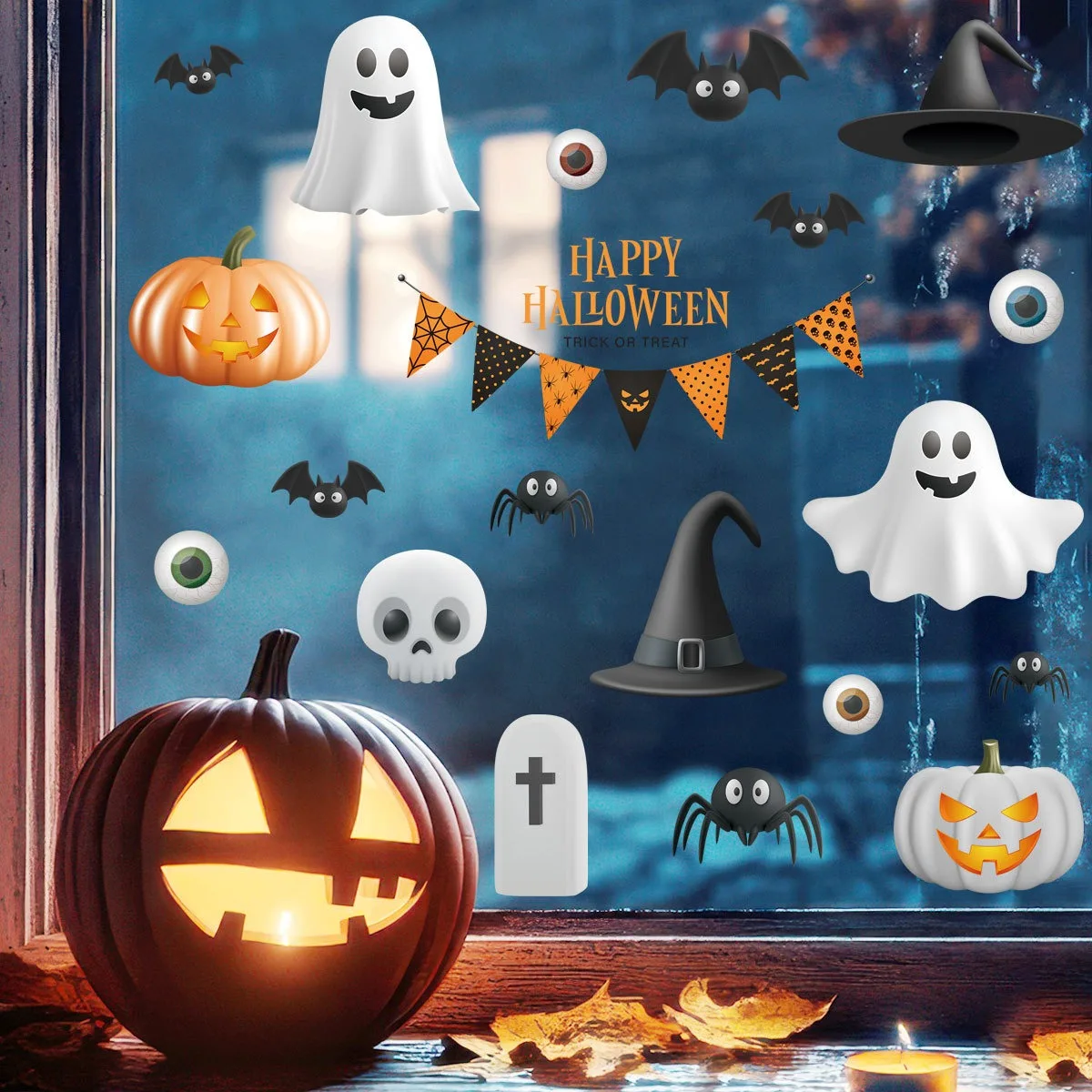 Halloween Window Clings Cartoon Pumpkin Bat Spider Ghost Tombstone Stickers Festive Decor Decals
Halloween Window Clings Cartoon Pumpkin Bat Spider Ghost Tombstone Stickers Festive Decor Decals
