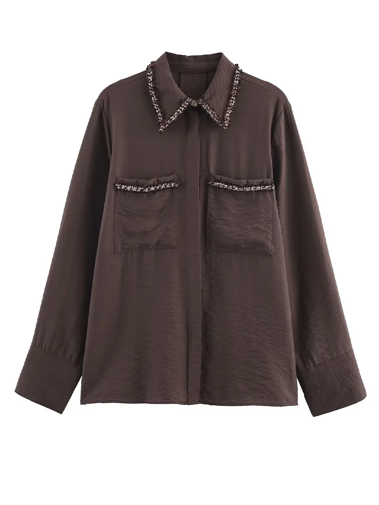 HH Woman Elegant Long Sleeves Single-breasted Lapel Trimmings Texture Solid Shirt Autumn Female Slim Fit Loose Leisure Blouse
HH Woman Elegant Long Sleeves Single-breasted Lapel Trimmings Texture Solid Shirt Autumn Female Slim Fit Loose Leisure Blouse