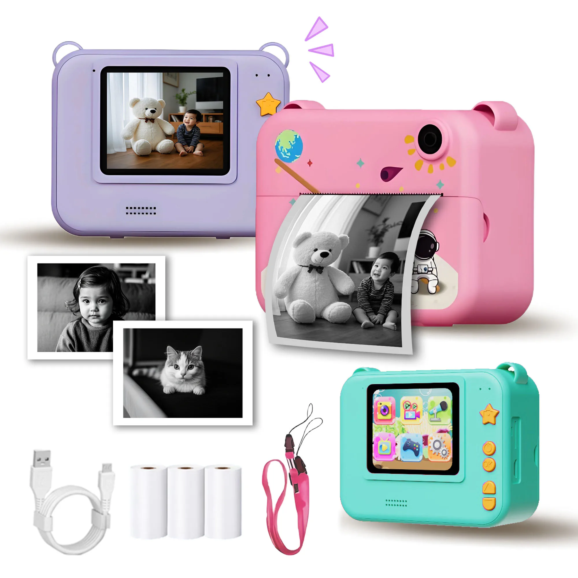 Children's printable camera toy small camera gift for boys and girls 
Children's printable camera toy small camera gift for boys and girls