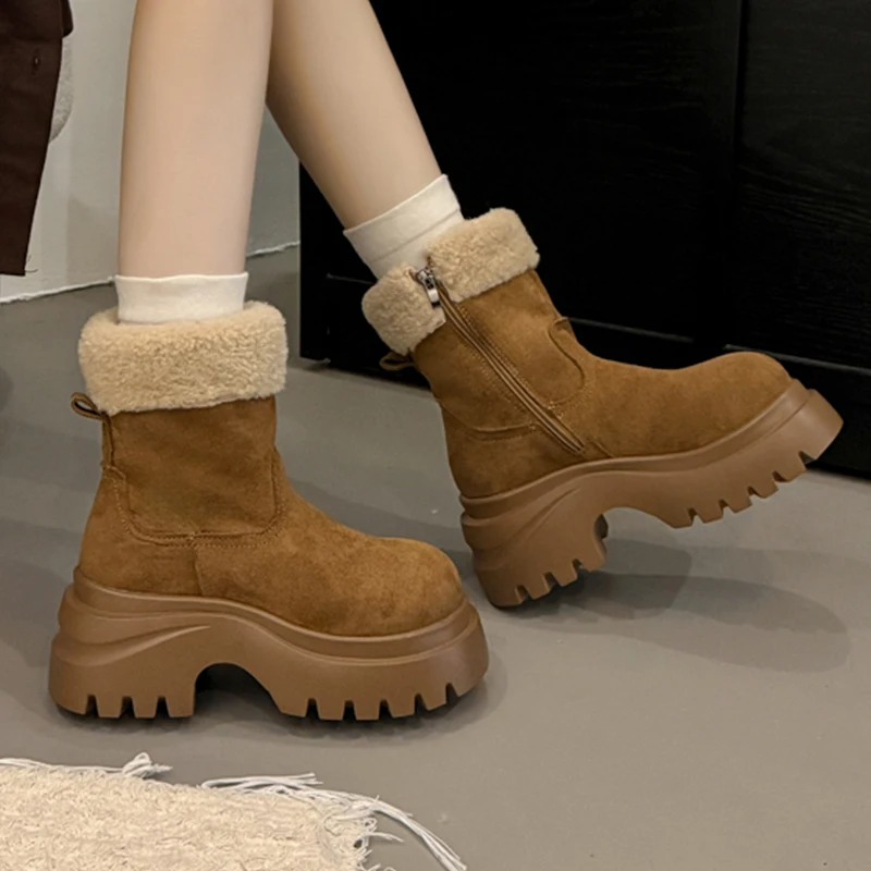 Fur Women's Ankle Boots High Heels Fashion Sport Shoes Suede Warm Designer Winter Snow Boots 2025 New Short Plush Mujer De Botas
Fur Women's Ankle Boots High Heels Fashion Sport Shoes Suede Warm Designer Winter Snow Boots 2025 New Short Plush Mujer De Botas