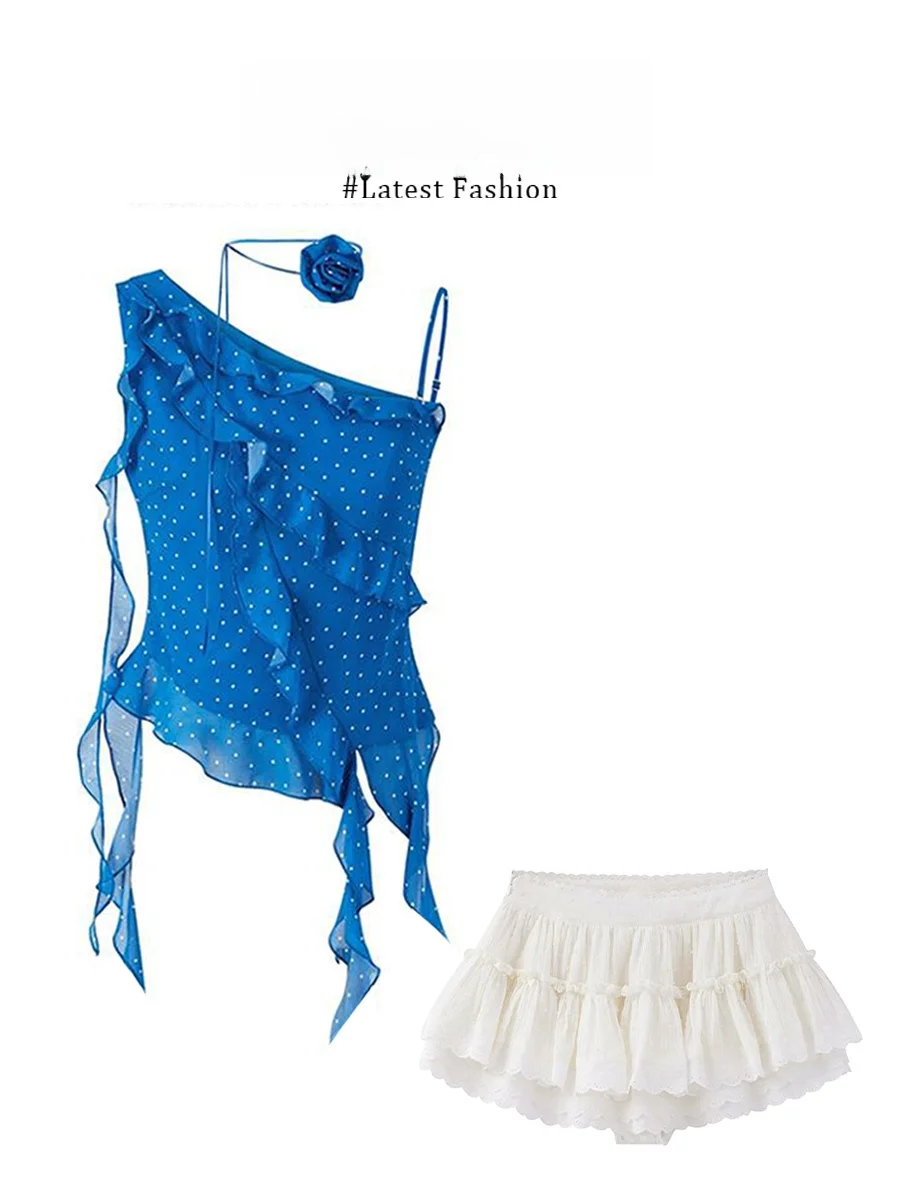 Parkyeon Design Sense Asymmetrical Sash Lace Trim Short Skirt Set Women's Loose Fit Fluffy Short Dress Spring Summer Fashion
Parkyeon Design Sense Asymmetrical Sash Lace Trim Short Skirt Set Women's Loose Fit Fluffy Short Dress Spring Summer Fashion
