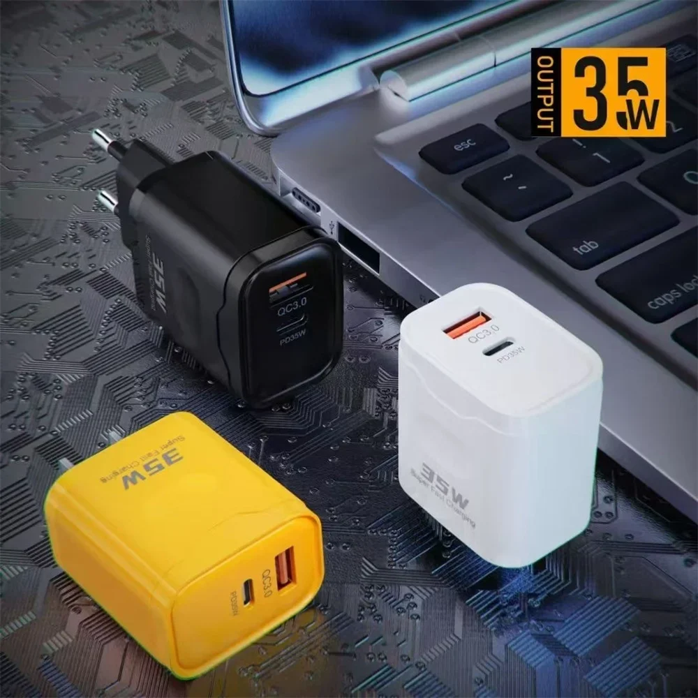 35W USB Charger Type C QC3.0 Super Fast Charging Mobile Phone Travel Wall Adapter EU/US Plug For iPhone Samsung Xiaomi Huawei
35W USB Charger Type C QC3.0 Super Fast Charging Mobile Phone Travel Wall Adapter EU/US Plug For iPhone Samsung Xiaomi Huawei