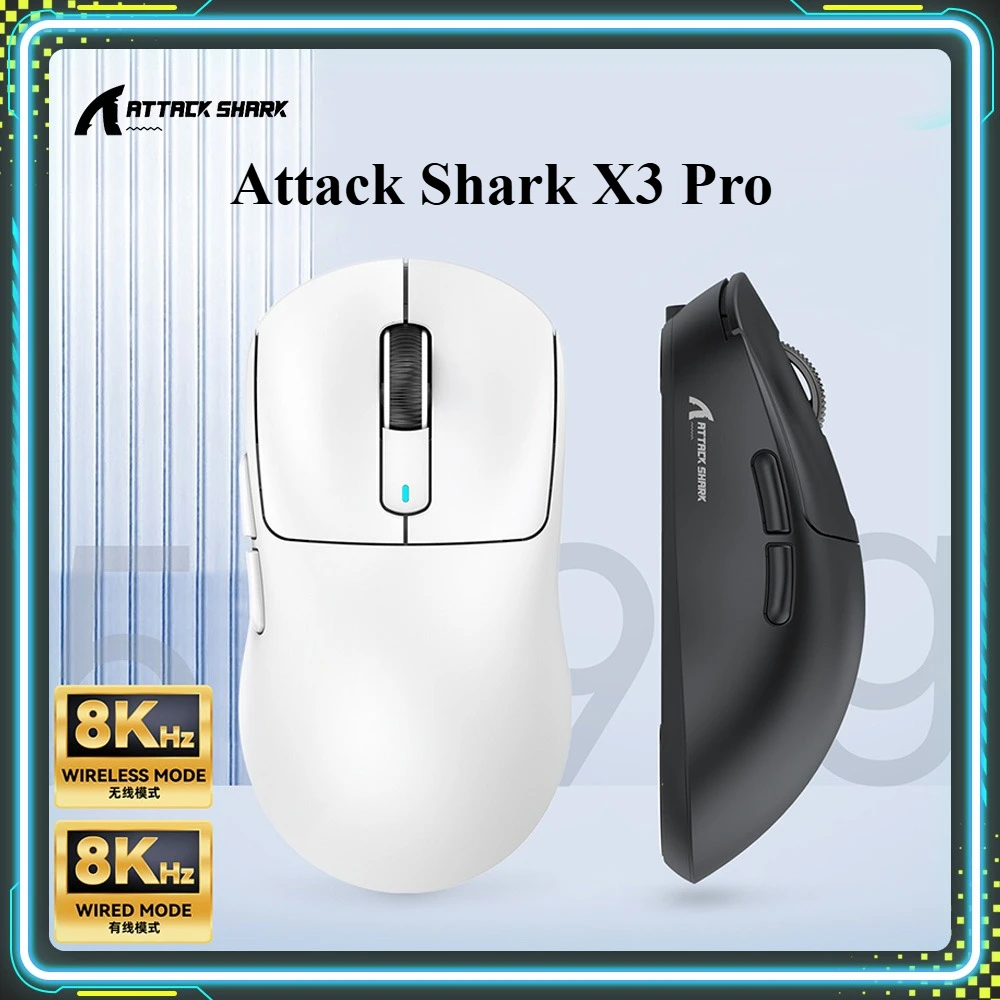 Attack Shark X3 Pro Gaming Mouse Lightweight Dual 8K Paw3395 Wireless Bluetooth Wired Tri-Mode Mice PC E-Sports Accessories Gift
Attack Shark X3 Pro Gaming Mouse Lightweight Dual 8K Paw3395 Wireless Bluetooth Wired Tri-Mode Mice PC E-Sports Accessories Gift