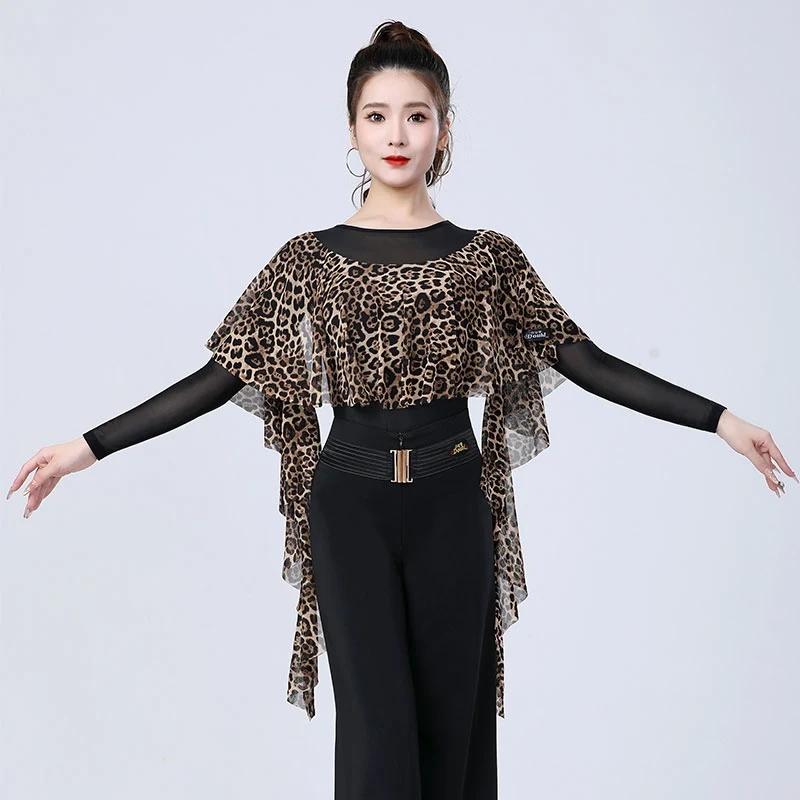 Modern Dance Clothes Leopard Print Ruffled Long Sleeve Jumpsuit Chacha Rumba Tango Latin Ballroom Dance Costumes Wear DN19914
Modern Dance Clothes Leopard Print Ruffled Long Sleeve Jumpsuit Chacha Rumba Tango Latin Ballroom Dance Costumes Wear DN19914