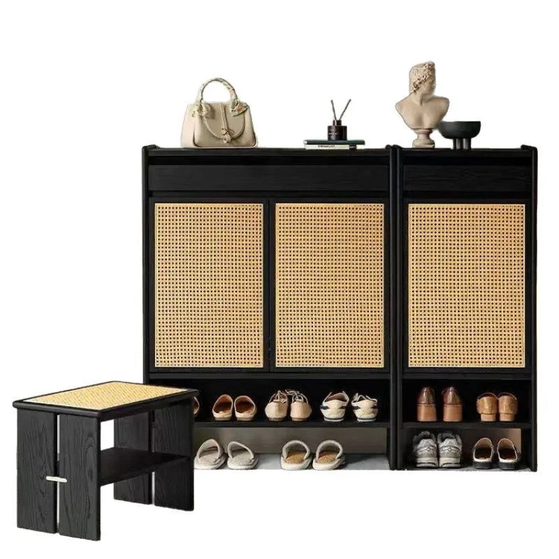 Rattan shoe cabinet Solid wood entry shoe changing cabinet Household shoe cabinet Black multi-functional locker against the
Rattan shoe cabinet Solid wood entry shoe changing cabinet Household shoe cabinet Black multi-functional locker against the