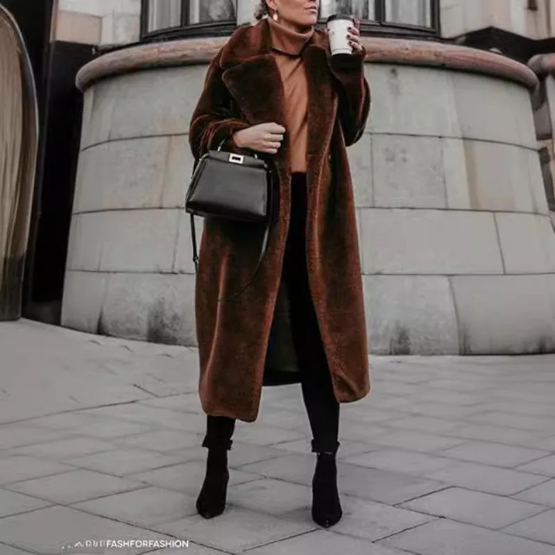 Women's Autumn/Winter Top Coat Faux Fur Lapel Medium Length Warm Retro Simple Loose Casual Design Soft Niche Versatile Skinny
Women's Autumn/Winter Top Coat Faux Fur Lapel Medium Length Warm Retro Simple Loose Casual Design Soft Niche Versatile Skinny
