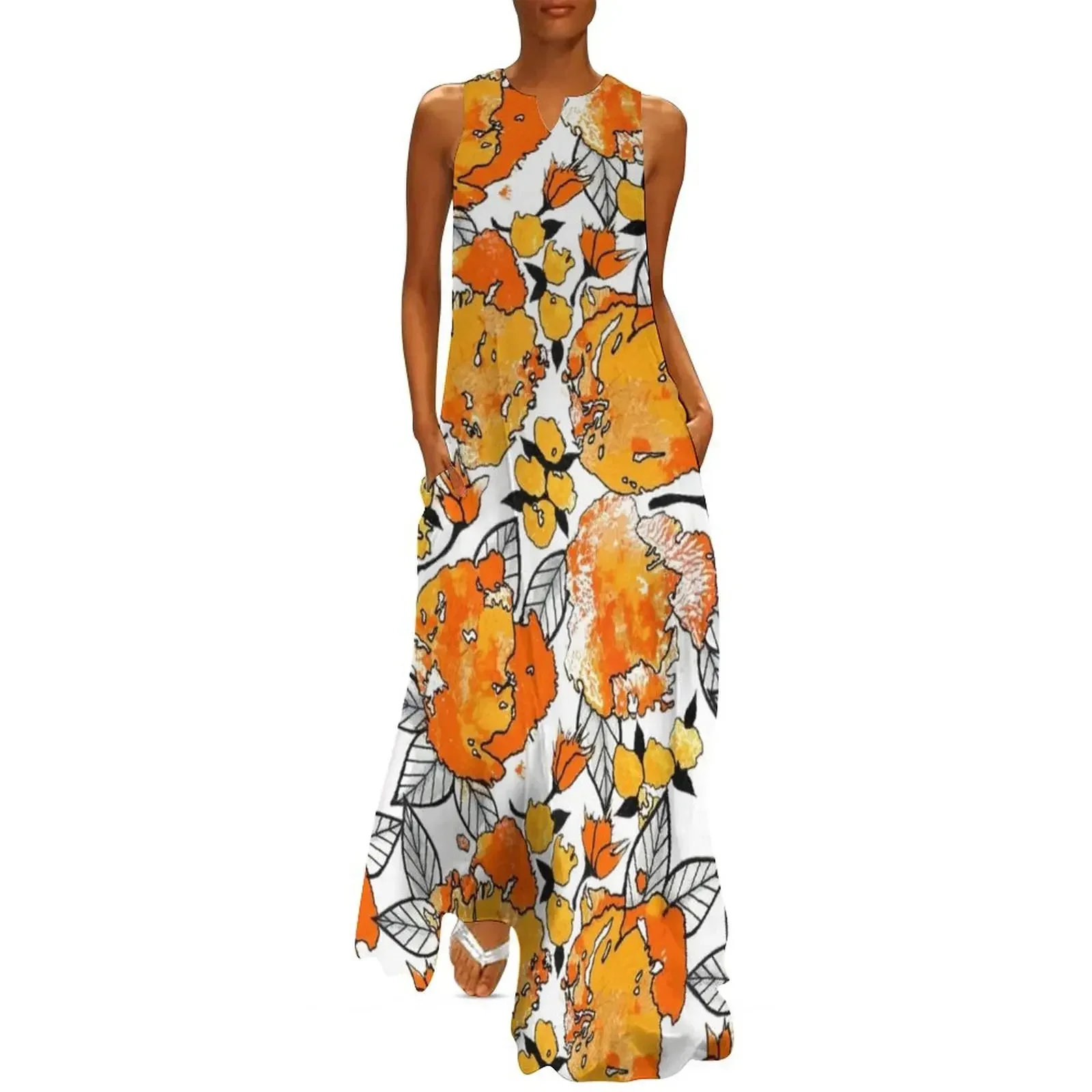 Tulips - Abstract, Orange Yellow and Gold Long Dress dress for women summer dress korean women
Tulips - Abstract, Orange Yellow and Gold Long Dress dress for women summer dress korean women