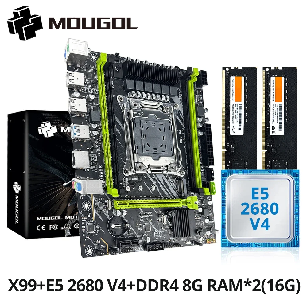 MOUGOL X99 Gaming Motherboard Set with Intel Xeon E5 2680 V4 & DDR4 8Gx2 2133MHz Dual Channel RAM M.2 NVME for Desktop PC
MOUGOL X99 Gaming Motherboard Set with Intel Xeon E5 2680 V4 & DDR4 8Gx2 2133MHz Dual Channel RAM M.2 NVME for Desktop PC