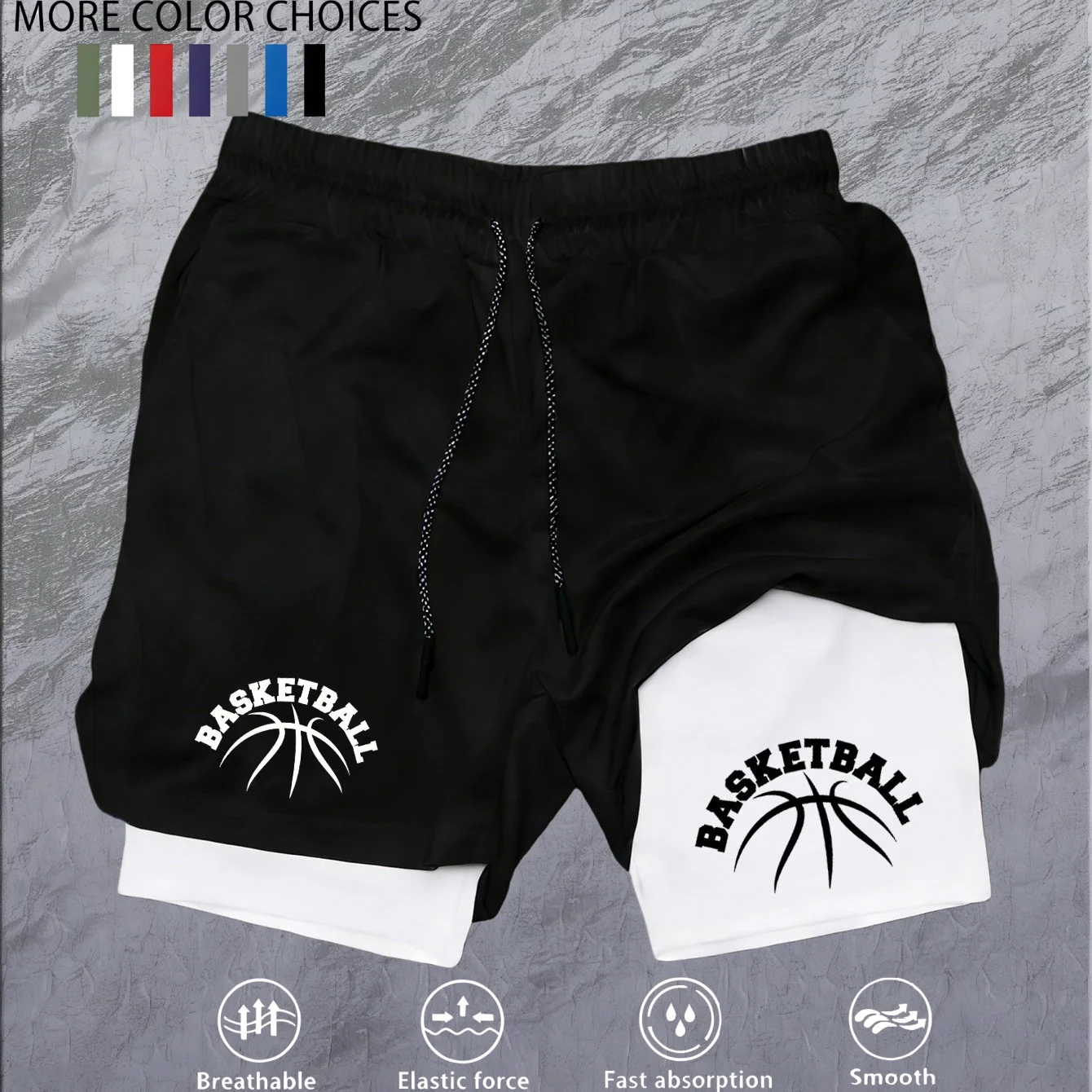 2-in-1 running shorts, suitable for men's fitness leggings, with phone pocket and simple letter print for summer sports pants
2-in-1 running shorts, suitable for men's fitness leggings, with phone pocket and simple letter print for summer sports pants