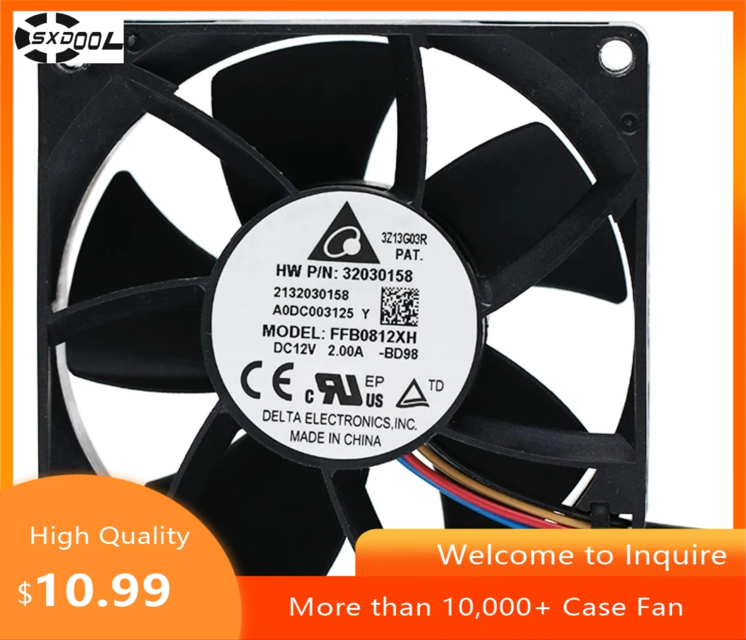 Powerful 80x25mm 12V Industrial Fan: Delta FFB0812XH (2A, High RPM, High CFM/Static Pressure) PWM, 4-Pin
Powerful 80x25mm 12V Industrial Fan: Delta FFB0812XH (2A, High RPM, High CFM/Static Pressure) PWM, 4-Pin