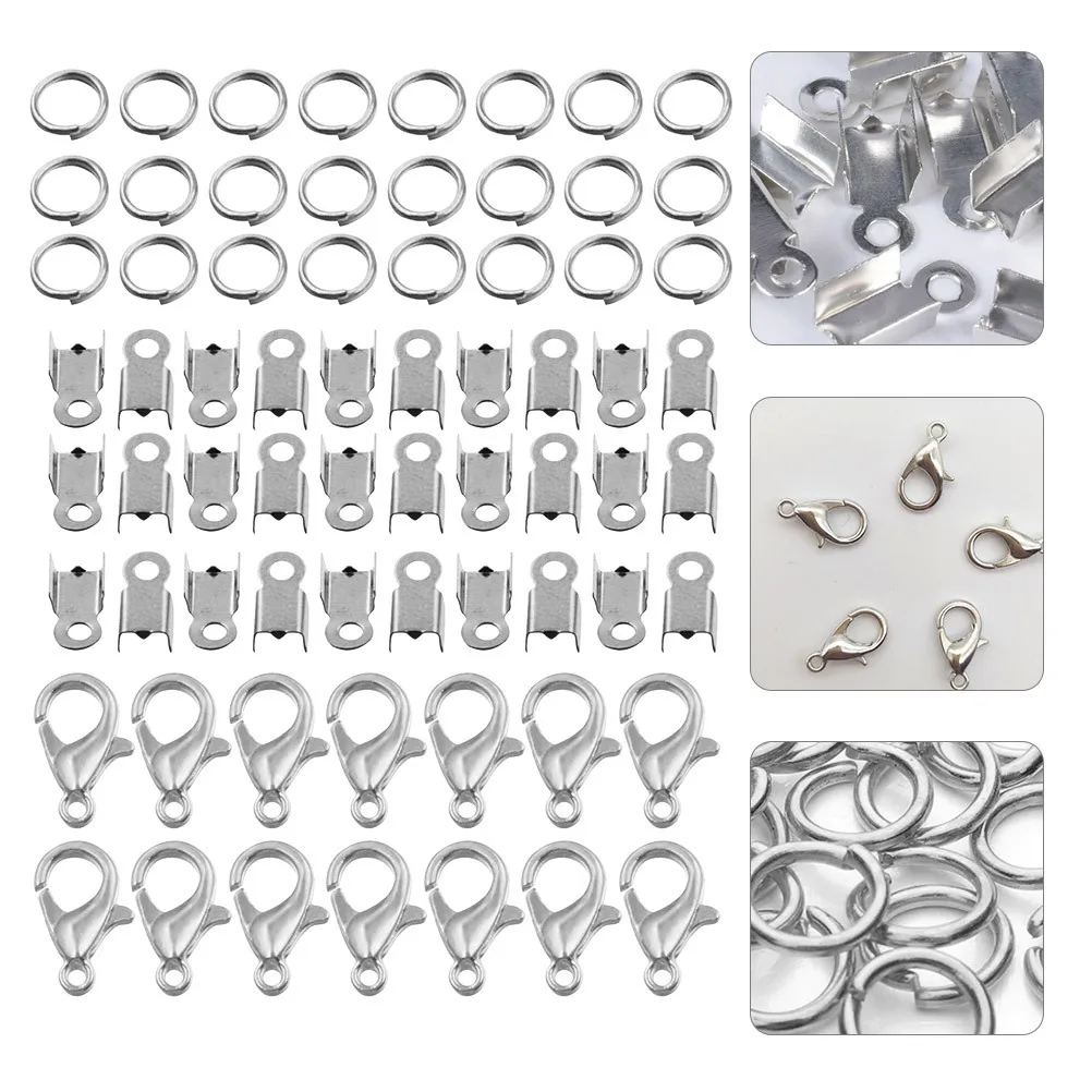 1Set Jewelry Accessories Set Durable Fold Over Cord Ends Jump Rings Lobster Claw Clasps DIY Necklace Bracelet Making Supplies
1Set Jewelry Accessories Set Durable Fold Over Cord Ends Jump Rings Lobster Claw Clasps DIY Necklace Bracelet Making Supplies
