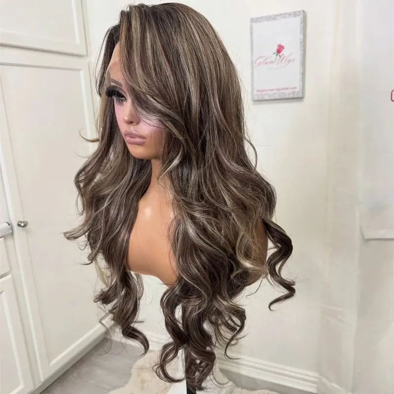 28-дюймовый синтетический парик премиум-класса 13x4, омбре, пепельно-коричневый со светлыми полосками, мелирование HD, невидимый парик спереди, парики для вечеринок
28-дюймовый синтетический парик премиум-класса 13x4, омбре, пепельно-коричневый со светлыми полосками, мелирование HD, невидимый парик спереди, парики для вечеринок