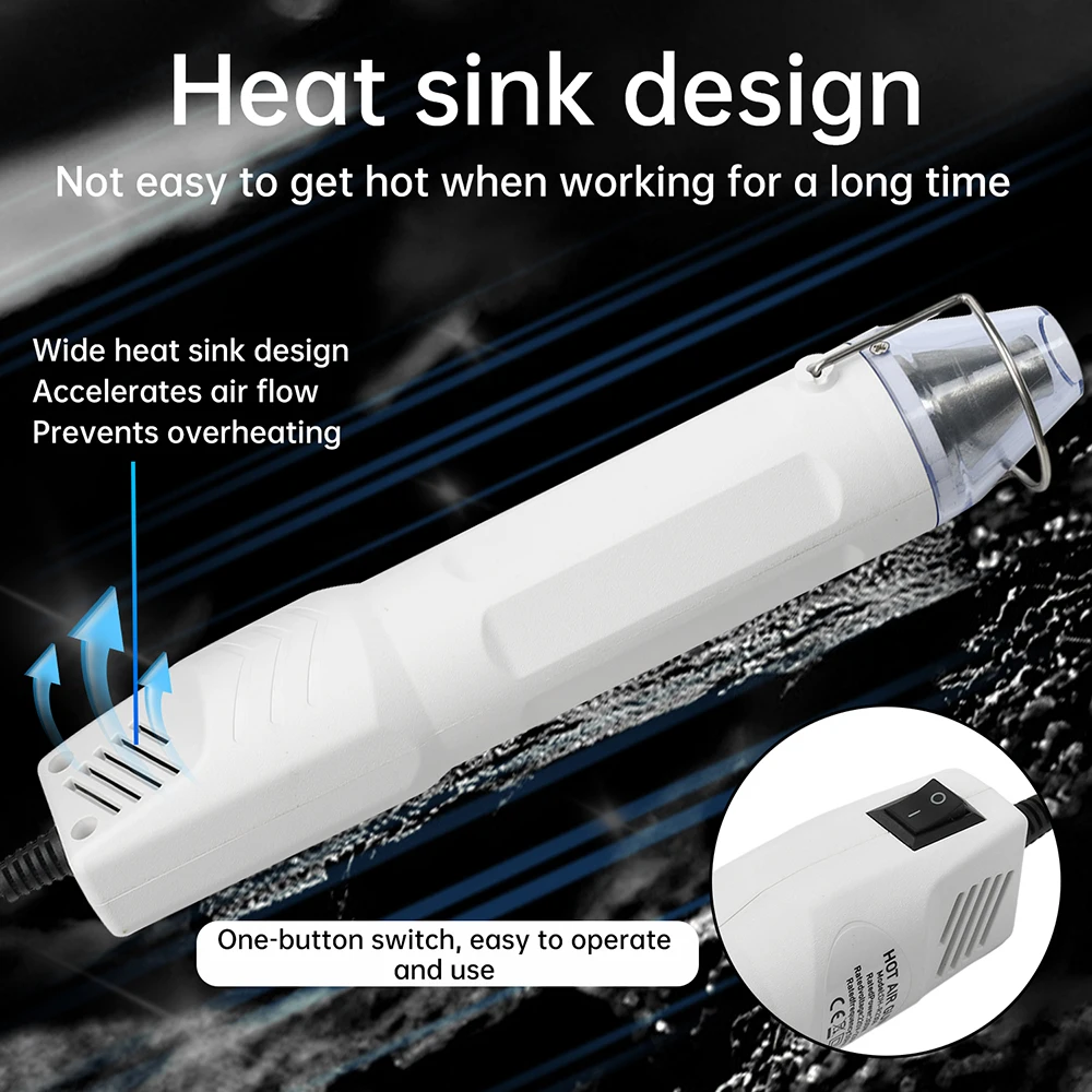 300W AC220V Hot Air Gun Soldering Temperature Blower DIY Crafts Embossing Shrink Tube Wrap Heat Gun Repair Tool EU Plug
300W AC220V Hot Air Gun Soldering Temperature Blower DIY Crafts Embossing Shrink Tube Wrap Heat Gun Repair Tool EU Plug