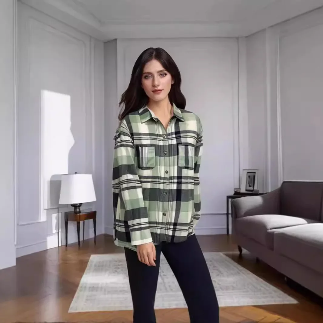 Рубашка в стиле ретро 2024 года, европейско-американский стиль, универсальная, свободного кроя, весенне-осенняя, модная, в клетку, с длинным рукавом, реальные фото, корейский стиль.
Рубашка в стиле ретро 2024 года, европейско-американский стиль, универсальная, свободного кроя, весенне-осенняя, модная, в клетку, с длинным рукавом, реальные фото, корейский стиль.