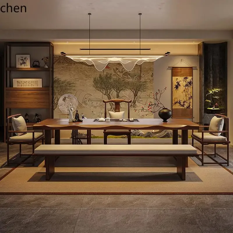 b11-7.2 solid wood tea table and chair combination living room modern simple large tea table Zen kung fu tea table
b11-7.2 solid wood tea table and chair combination living room modern simple large tea table Zen kung fu tea table