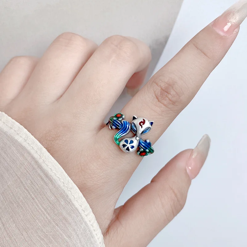 Real 925 Sterling Silver Small Fox Shape Ring Lovely Unique Animal Adjustable Rings for Women Vintage Chinese Style Jewelry J112
Real 925 Sterling Silver Small Fox Shape Ring Lovely Unique Animal Adjustable Rings for Women Vintage Chinese Style Jewelry J112