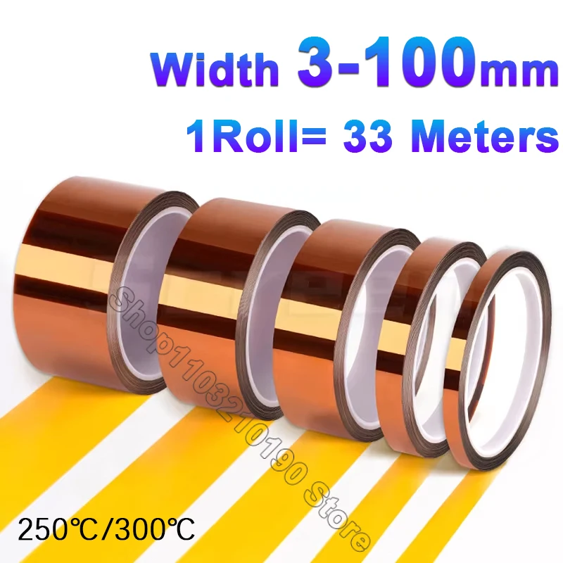 Width 3/5/8/10/12/15/18/20-100mm Kapton Tape BGA High Temperature Heat Resistant Polyimide Gold Thermal Insulation Adhesive Tape
Width 3/5/8/10/12/15/18/20-100mm Kapton Tape BGA High Temperature Heat Resistant Polyimide Gold Thermal Insulation Adhesive Tape
