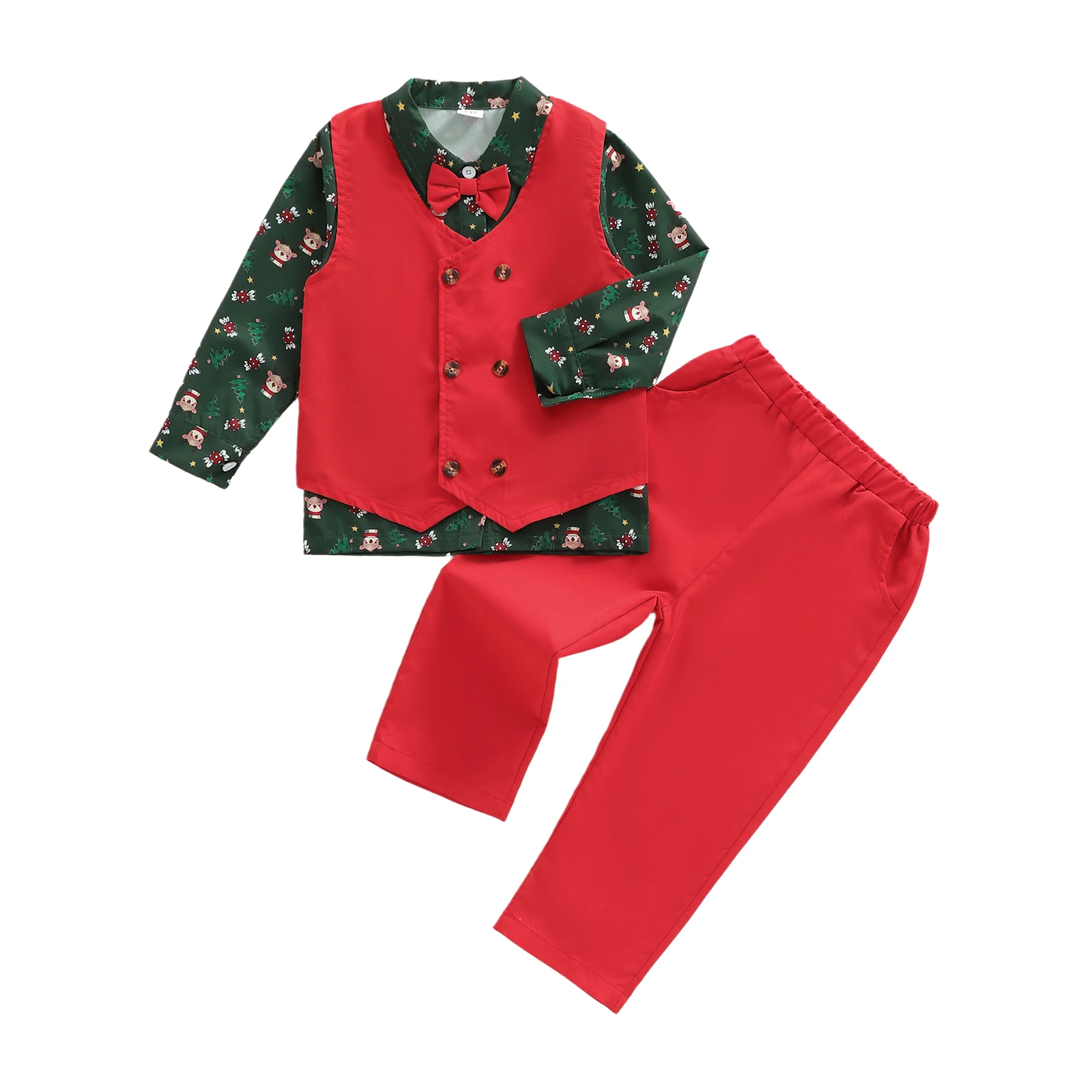 ViSgogo Toddler Boy Christmas 3PCs Outfits Long Sleeve Turn Down Collar Animal Print Tops Button Up Vest and Elastic Waist Pants
ViSgogo Toddler Boy Christmas 3PCs Outfits Long Sleeve Turn Down Collar Animal Print Tops Button Up Vest and Elastic Waist Pants