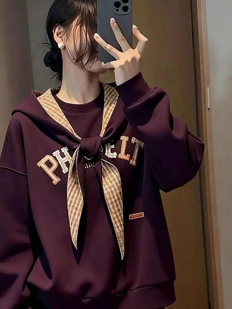 Korean College Style Faux Two-Piece Hoodie Women's Autumn Winter Thickened Loose Age-Defying Design Sense Top
Korean College Style Faux Two-Piece Hoodie Women's Autumn Winter Thickened Loose Age-Defying Design Sense Top